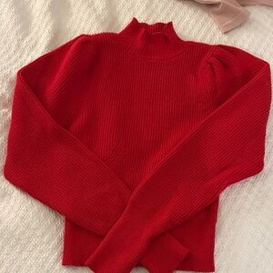 Astr Vibrant Red Turtleneck Sweater